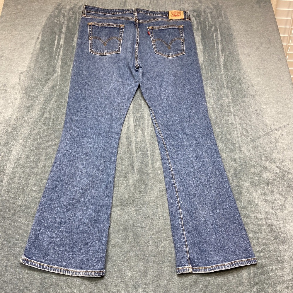 Levi's 519 Low Flared Leg Jeans Womens 17M JR 36x31 Blue Denim Cotton High Rise